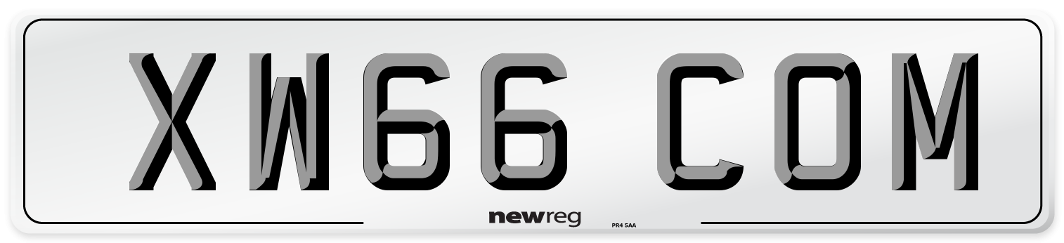 XW66 COM Number Plate from New Reg